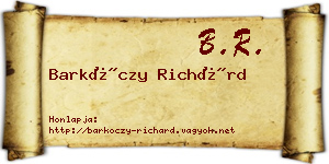 Barkóczy Richárd névjegykártya